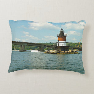 Plum Beach Lighthouse, Rhode Island Accent Pillow