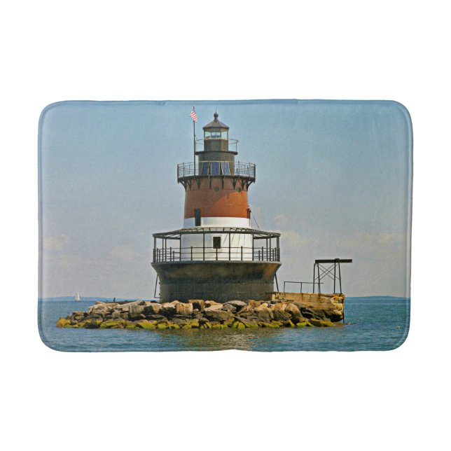 Plum Beach Lighthouse, Rhode Island Bath Mat (Front)