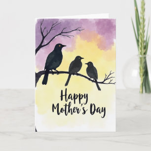 Plum Bird Mothers Day Card