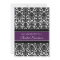Plum Black Damask Bridal Lunch Invitation Cards