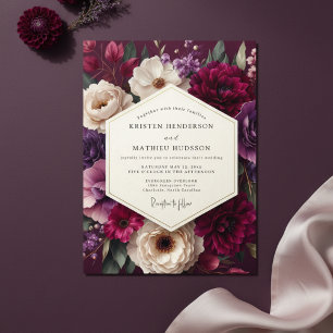Plum Bloom Ethereal Wedding Invitation