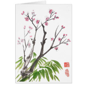 Plum Blossom and Bamboo Card