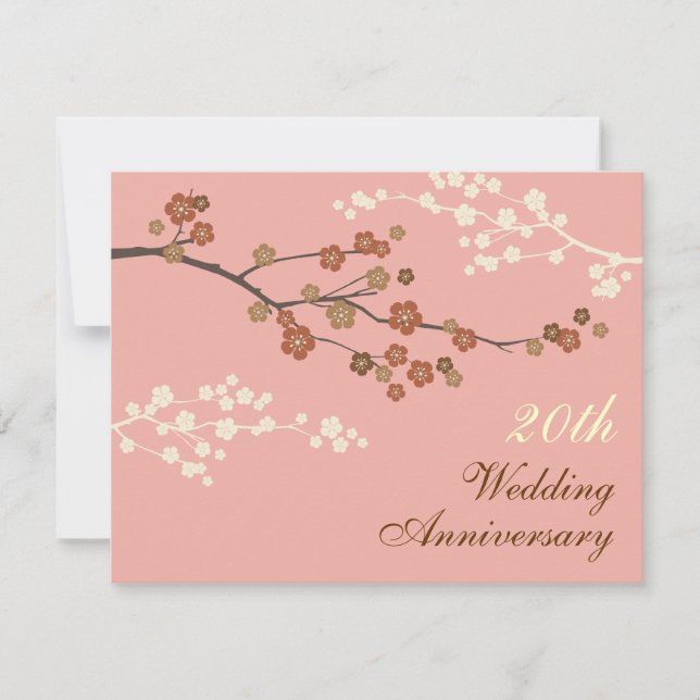 Plum Blossom Anniversary Party Invitation A-Pink (Front)