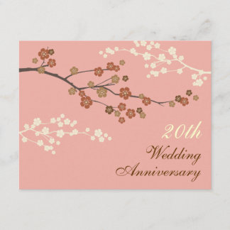 Plum Blossom Anniversary Party Invitation A-Pink