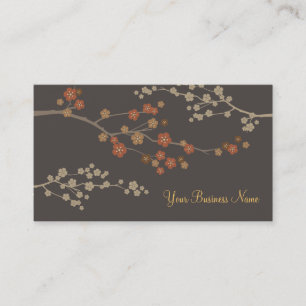Plum Blossom Custom Business Card Grey