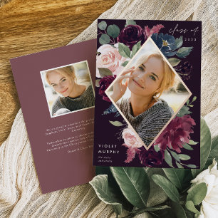 Plum Blossom   Foil Photo Graduation Announcement