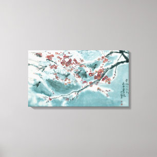 Plum Blossom in Snow Canvas Print
