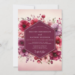 Plum Blossom Romance Wedding Invitation