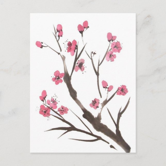 Plum Blossom Sprig Postcard (Front)