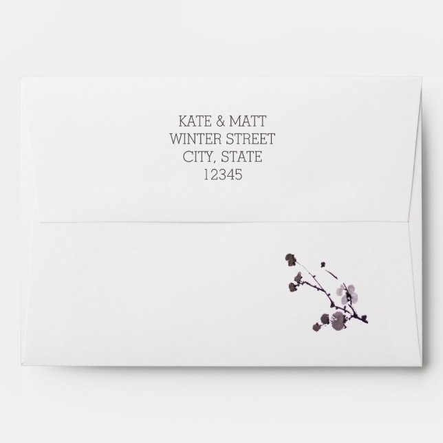 Plum blossom sumie envelope (Back (Top Flap))