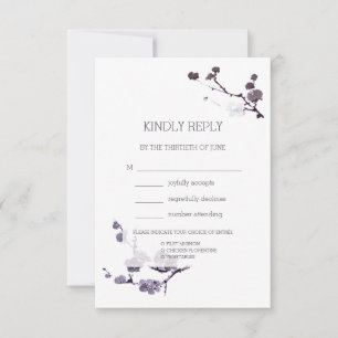Plum blossom sumie Meal Choice RSVP Card
