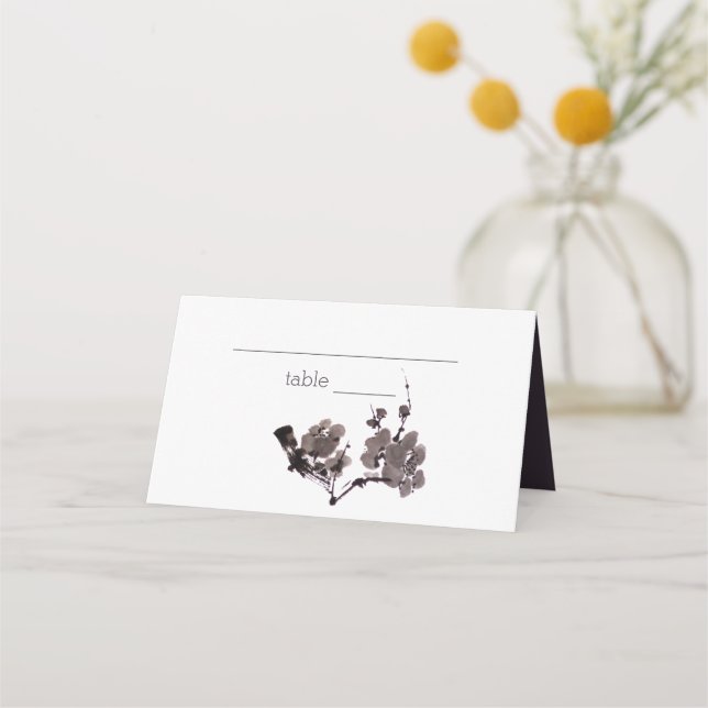 Plum blossom sumie place card (Front)