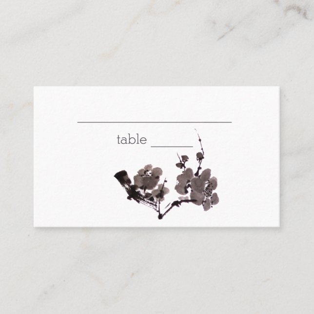 Plum blossom sumie place card (Front)