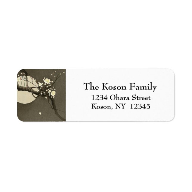 Plum Blossoms at Night by Ohara Koson Vintage (Front)