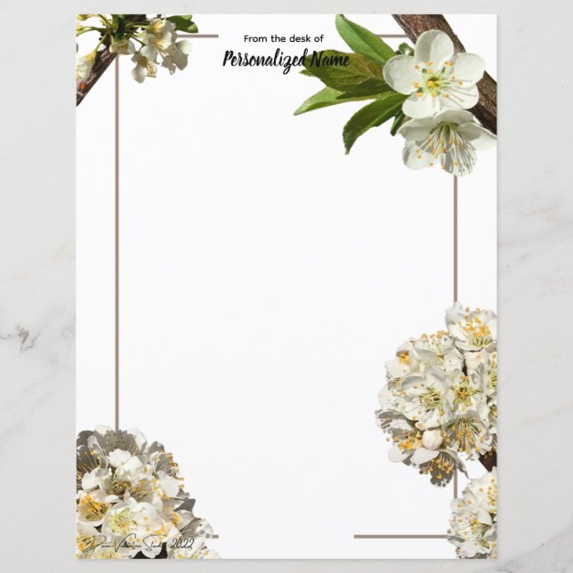 Plum Blossoms Unlined Paper Sheets (Front)