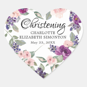 Plum Blush Floral Heart Envelope Seal