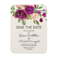 Plum Blush Floral Wedding Save Date