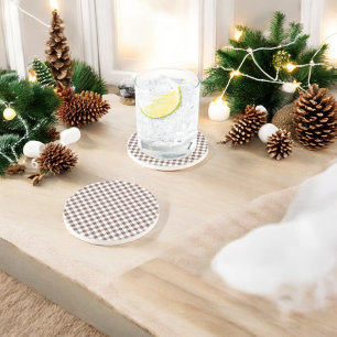Plum Buffalo Plaid Holiday Coaster