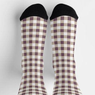 Plum Buffalo Plaid Socks for Cozy Holiday Style