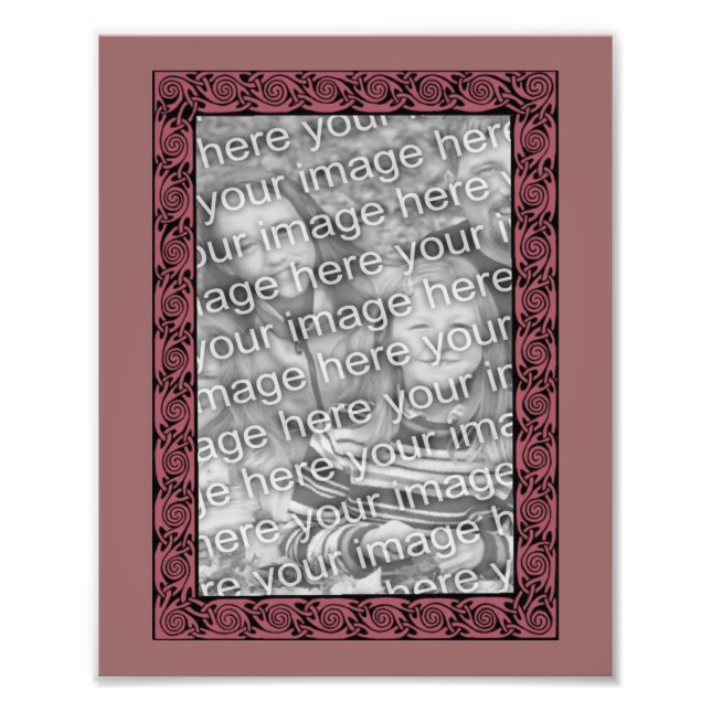 Plum Celtic Design Frame Template  Photo Print (Front)