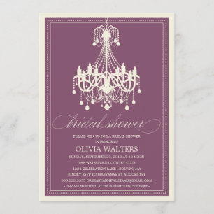 PLUM CHANDELIER INVITATION À LA DOUCHE BRIDALE