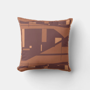 Plum Coral Turquoise Mediterranean Mosaic Abstract Throw Pillow