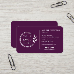 Plum Corporate Logo QR Code Contact Business Card