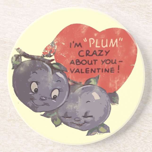 Plum Crazy about my Valentine Coaster (Front)