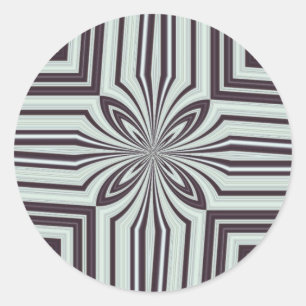 Plum & Cream Kaleidoscope Classic Round Sticker