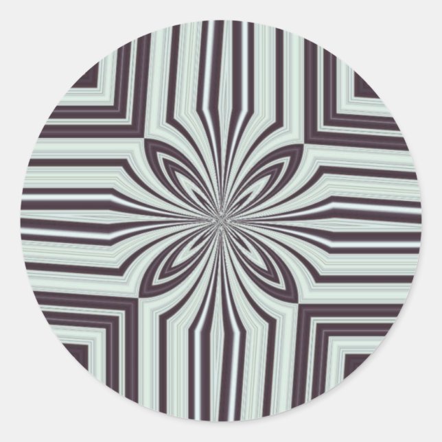 Plum & Cream Kaleidoscope Classic Round Sticker (Front)