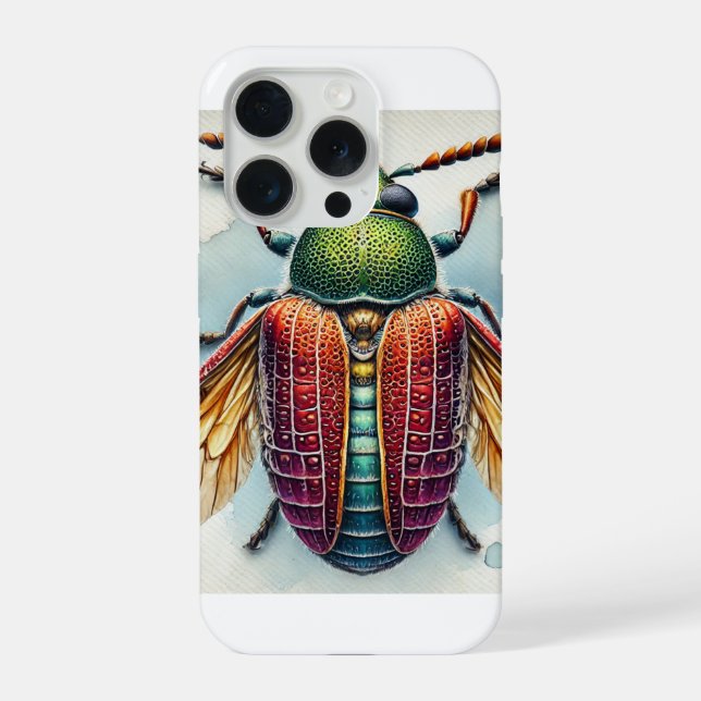 Plum Curculio Dorsal View 020924IREF212 - Watercol iPhone Case (Back)