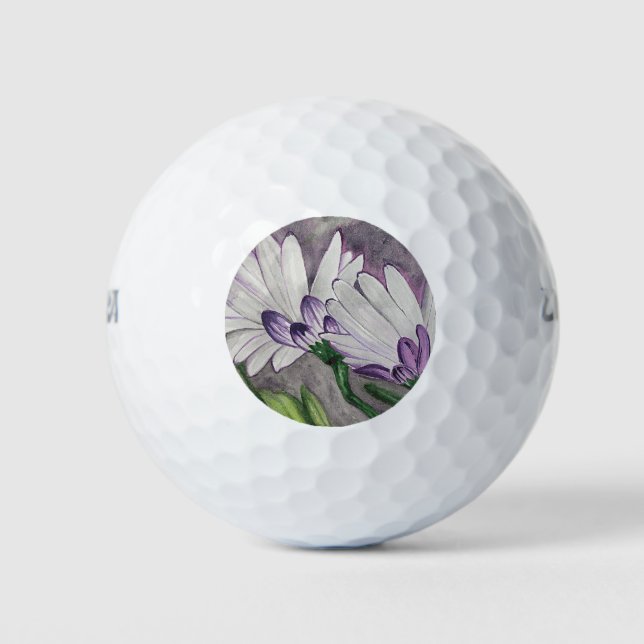 Plum daisy flowers golf balls (Front)
