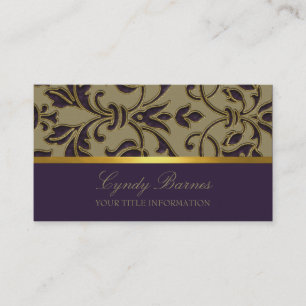 Plum Damask  Business Card