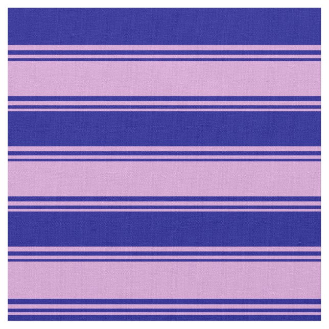 Plum & Dark Blue Lined/Striped Pattern Fabric (Close Up)