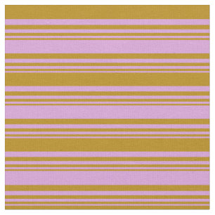 Plum & Dark Goldenrod Coloured Striped Pattern Fabric