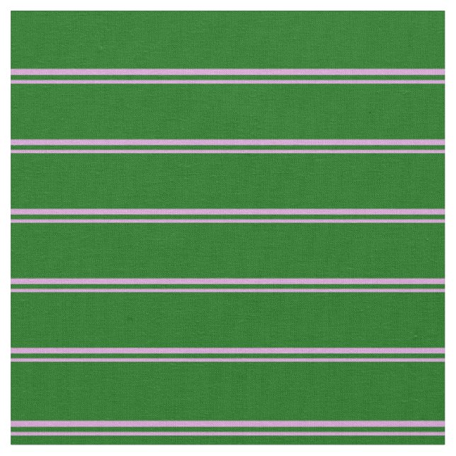 Plum & Dark Green Coloured Lined/Striped Pattern Fabric (Close Up)