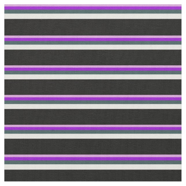 Plum, Dark Violet, Dark Slate Grey, White & Black Fabric (Close Up)