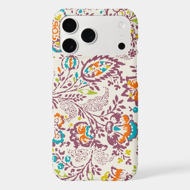 Plum d'ivoire vert bleu Turquoise Damas motif flor (Verso)