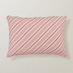 Plum, Dusty Pink And Peach Stripes Accent Pillow