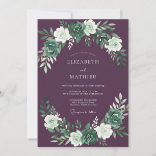 Plum Elegant Winter Wedding Invitation
