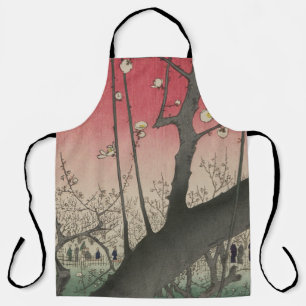 Plum Estate Japanese Edo Woodblock Plum Apron