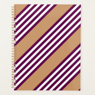 Plum et blanc cinq bandes motif avec bronzage