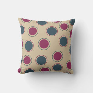 Plum et Cercles Turquoises American MOJO Coussin