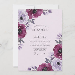 Plum Ethereal Autumn Wedding Invitation