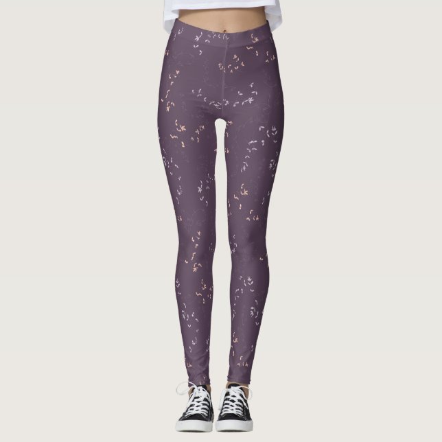 Plum Flora Women's Leggings (Front)