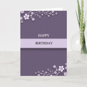 Plum Floral Birthday Card