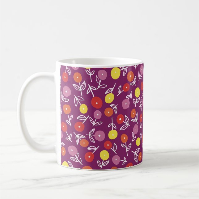 Plum Floral Ditsy Mug (Left)