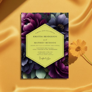 Plum Floral Opulence Wedding Invitation