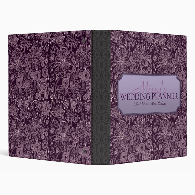 Plum Floral Wedding Planner & Organizer Binder (Background)