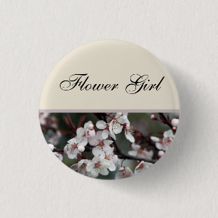 plum flower  wedding button